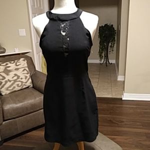 Little black dress. Lace inserts. XL